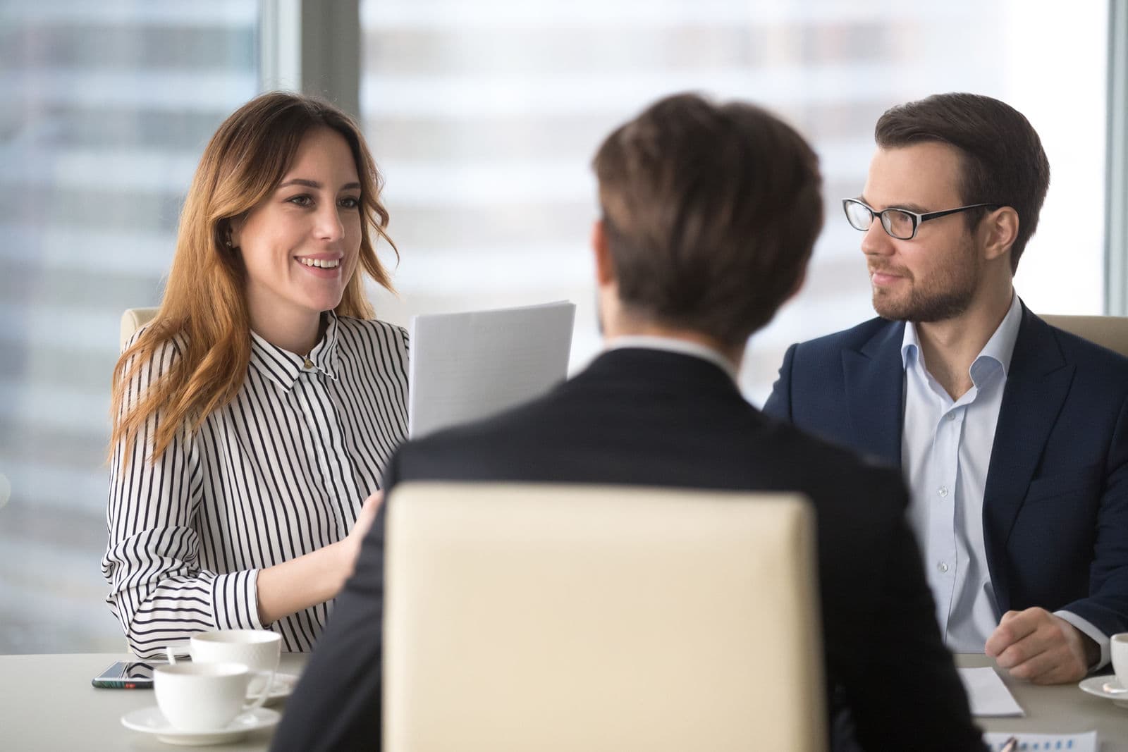 SVR recruitment consultant interviewing a candidate with a hiring manager